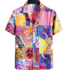 Chemise décontractée à manches courtes pour jeunes, imprimée numériquement