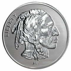 1oz .999 Fine AG Silver Round - Buffalo Indian Stamped