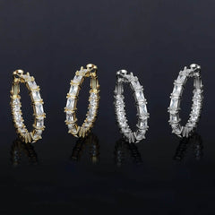 2-Pack: Crystal Emerald Hoop Earrings Set
