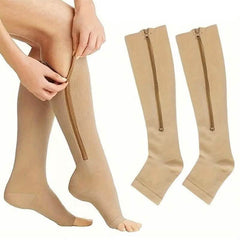 2-Pairs: Women's Open Toe Sports Compression Socks