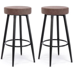 2-Piece: 28'' Metal Bar Stools Set