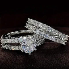 2-Piece Set: Gold Inlays with Zirconia Rings