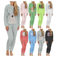2-Piece Set: Women's Plush Popcorn Knit Top and Jogger Pants Pajama Set (Plus Size)
