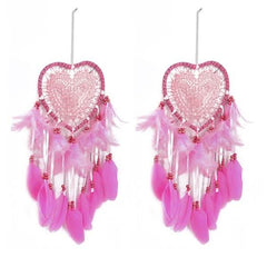 2-Pieces: Romantic LED Dream Catcher with Feather Dreamcatcher Night Light
