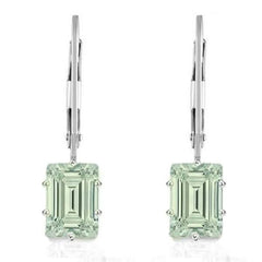 2.00 CTW Genuine Amethyst Emerald Cut Leverback Earrings