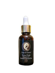 1oz dropper bottle of Liquid Gold extra dark jamaican black castor oil for hair growth