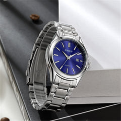 Fashionable Casual Stainless Steel Strap Calendar Quartz Watch