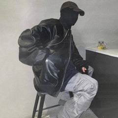 Heavy Industry Vintage Leather Flight Jacket Baggy Coat