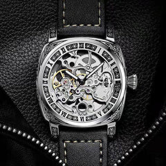 Carved Vintage Fashion Hollow Mechanical Automatic Mens Watch