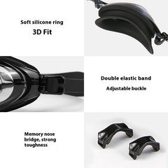 Plain Light Swimming Glasses HD Anti-fog Waterproof Professional Comfortable Big Frame Not Tight