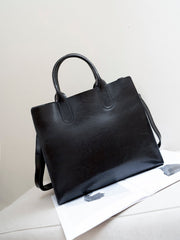 Genuine Leather Women's Bag, Cross-border Commuting, Oiled Wax Cowhide Handbag, Large Capacity Tote, Single Shoulder And Crossbody Square Bag