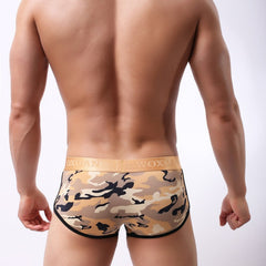 Caleçon boxer de mode classique pour hommes, série camouflage, tissu soyeux et très extensible