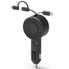 21W 3-in-1 Retractable Car Phone Charger