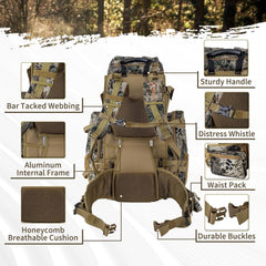 Mens And Womens Military-style Large-capacity Hiking Backpack