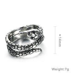 Mens Stainless Steel Animal Snake Ring