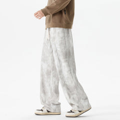 Pantalon homme rétro décontracté, ample à jambes larges