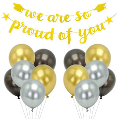 24-Piece: Gold Letter Banner "We Are So Proud of You" Hanging Decor
