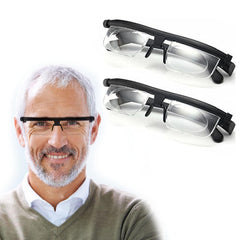 Flex Focal Adjustable Glasses Dial VisionFlex Focus Adjustable Glasses Dial Vision Adjustable Vision Eyeglasses Near and Far Sight For Men And Women-2pcs