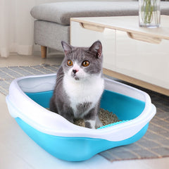 Halboffenes, katzengerechtes, verdicktes, spritzwassergeschütztes Katzenklo