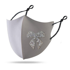 Masque en tissu créatif orné d’un nœud en diamant brillant