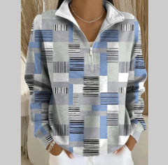 Sweat-shirt à capuche femme avec fermeture éclair mi-longue