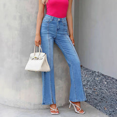 Womens Stylish Slim-fit Blue Jeans