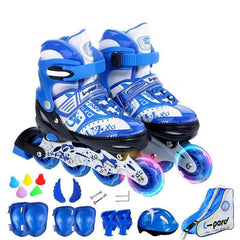 Patines infantiles completos para principiantes, ajustables, zapatos de patinaje para niños y patines de ruedas para mujeres