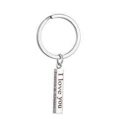 Creative Rectangular Double-sided Engraved Keychain Three-dimensional