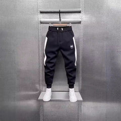 Pantalon jogger décontracté, poignets élastiques, coupe ample polyvalente et tendance