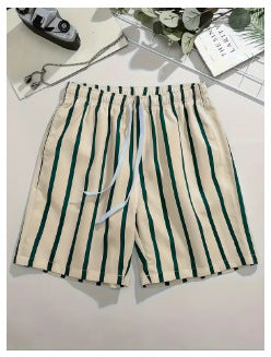 Bermuda hawaïens de plage pour hommes, motif rayé 3D