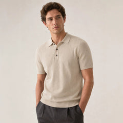 Polo décontracté tricoté à manches courtes pour homme