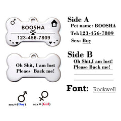 Personalized Dog ID Tag Stainless Steel Pet ID Tag