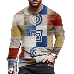 T-shirt homme à col rond avec imprimé numérique 3D, style tendance