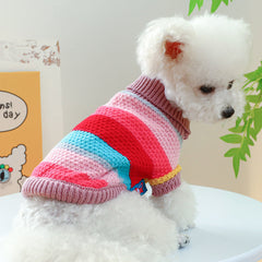 Pull confortable pour animaux à rayures colorées