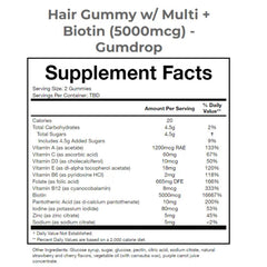 Hair Gummies With Micrograms Of Biotin And Vitamins