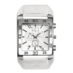 Avaner Mens Square Watch Oversize Steampunk Watch Leather Strap Big Face Watch