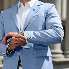 Mens Business-style Single-breasted Blazer With A Notch Lapel