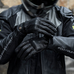 Gants de moto en cuir chamoisé pour homme et femme