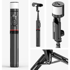 Mobile Phone Live Streaming Extension Pole Bluetooth Aluminum Alloy Desktop LED Fill Light Tripod Selfie Stick