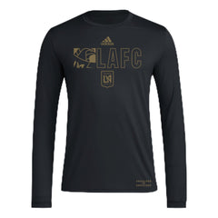 adidas Mens Size FC Long Sleeve Pre-Game T-Shirt Black/Los Angeles Football Club Small Tall