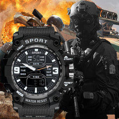 Mens Tactical Sports Electronic Watch Waterproof Luminous And Multi-functional