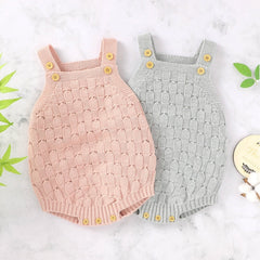 Vestido de tirantes para bebé de color liso, mono tejido de algodón para bebé