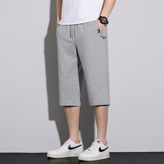 Nouveau pantalon court décontracté pour homme en soie glacée, collection été