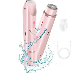 Women’s 2-in-1 Bikini & Facial USB Rechargeable Electric Razor for Wet/Dry Use