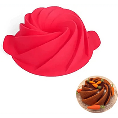 2PCS New Luxury Large Spiral shape silicone Bundt Cake Pan 10- inch, Bread Bakeware Mold baking Tools Cyclone Shape Cake Mould  Baking Tool