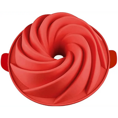 2PCS New Luxury Large Spiral shape silicone Bundt Cake Pan 10- inch, Bread Bakeware Mold baking Tools Cyclone Shape Cake Mould  Baking Tool