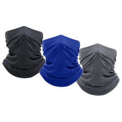 3-Pack: Moisture Wicking Breathable Stretch Gaiter Neck Face Mask