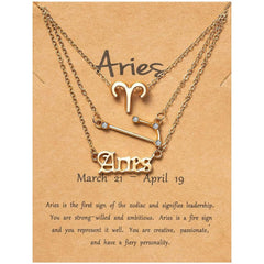 3-Piece: Constellation Zodiac Layer Necklaces