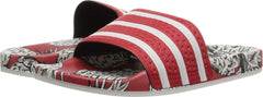 adidas Originals Womens Adilette Slide Sandal Scarlet/Off White/Scarlet 4