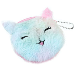 Cartera infantil de peluche con diseño de gato de dibujos animados